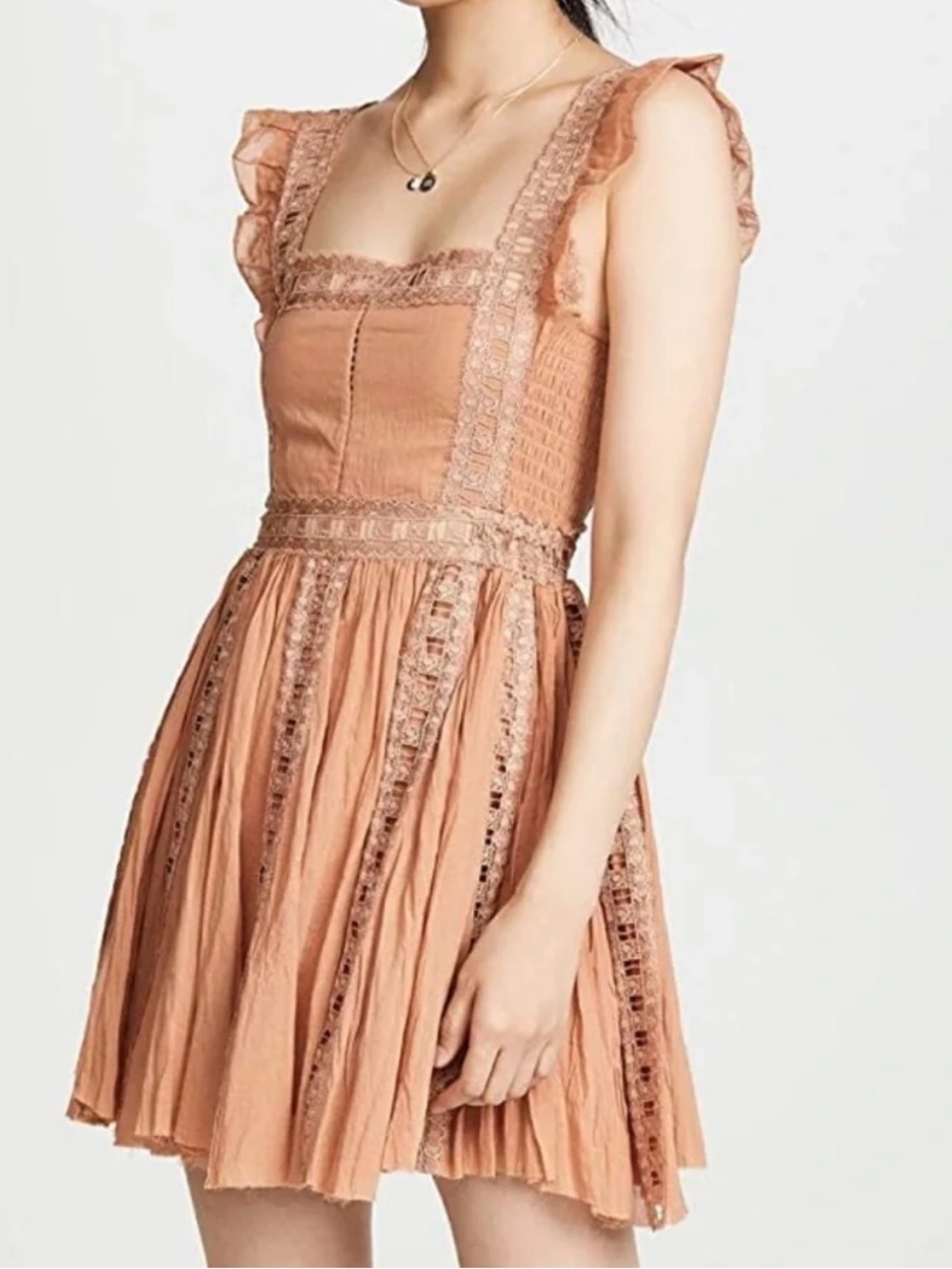 Free People Verona Lace Trim Minidress